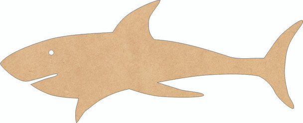 Shark Wood Shape, Unfinished Shark Wooden MDF Cutout