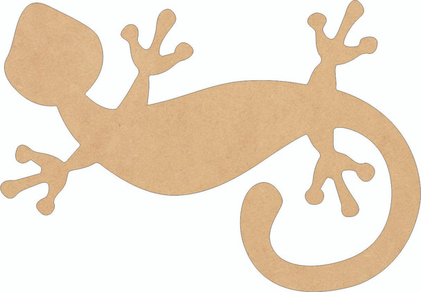 Wooden Gecko MDF Shape, Unfinished Paintable Insect Craft