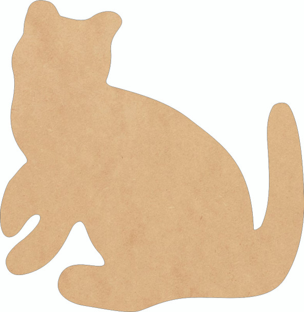 Blank Wood Cat Shape, Unfinished Kitten MDF Craft, Paintable