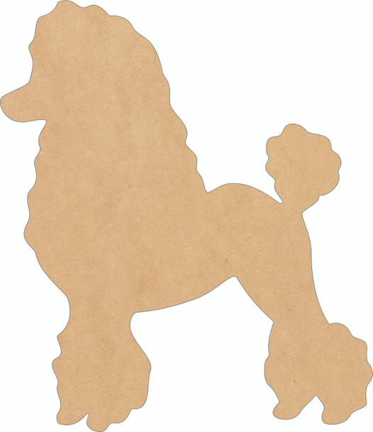 Wood Poodle Unfinished Shape, Paintable MDF Dog Cutout