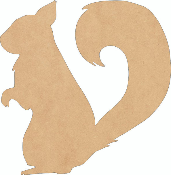 Unfinished Squirrel MDF Cutout, Blank Wall Shape, DIY