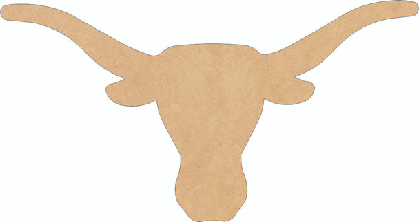 Wooden Longhorn Blank Shape, Unfinished Texas MDF Craft