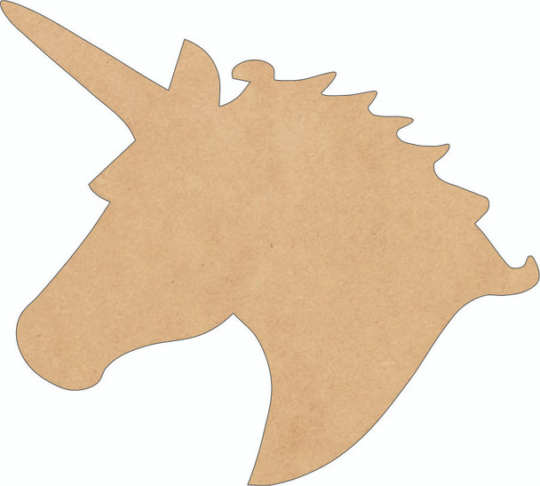 Wood Unicorn Head Shape, Unfinished Wooden Kids Craft