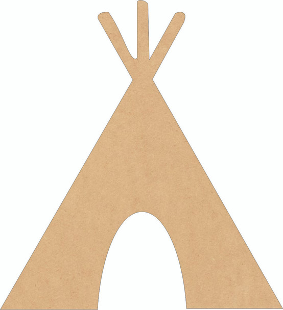 Tee Pee Indian with Door Wood Cutout, Unfinished MDF Craft