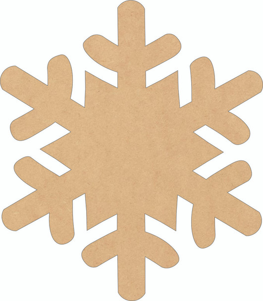 Wood Snowflake Winter Cutout, Unfinished DIY MDF Craft