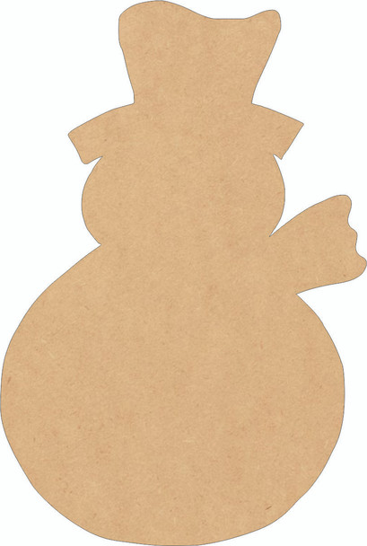 Snowman With Scarf Wood Christmas Cutout, Blank MDF Craft