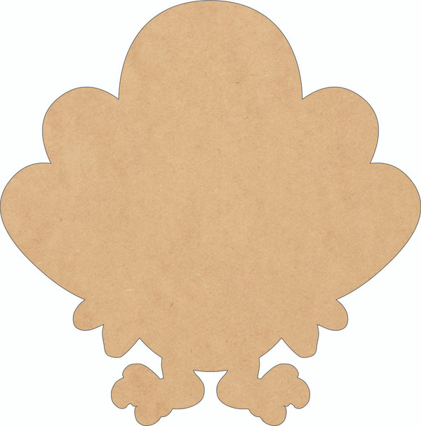 Thanksgiving Turkey with Feet Wood Cutout, Paintable Craft