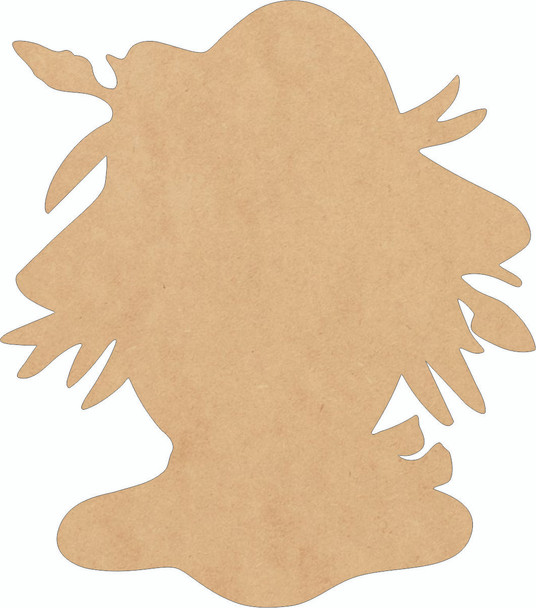 Unfinished Scarecrow Head Wood Shape, Paintable MDF Craft