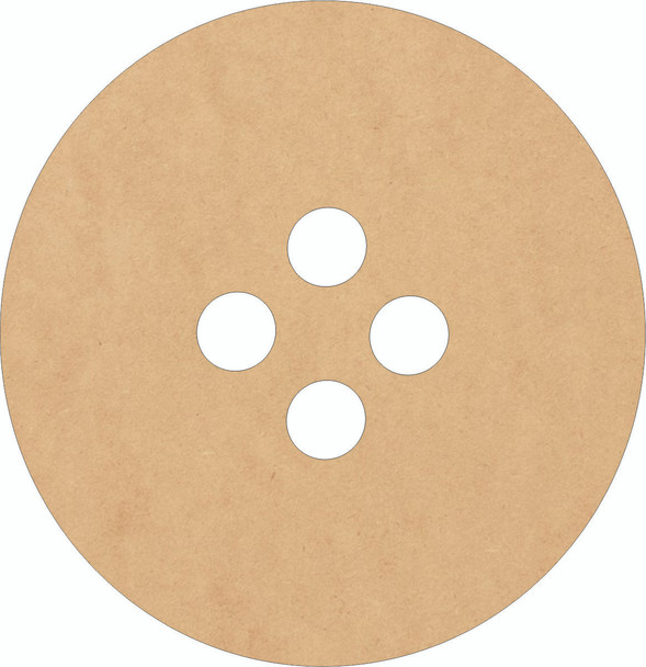 Wood Button Craft Cutout, Unfinished Wood Shape, DIY