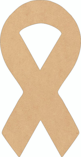 Wooden Ribbon Shape, Unfinished Cancer Ribbon Cutout, Craft