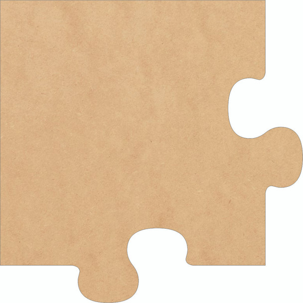 Unfinished Corner Puzzle Piece Shape, Paintable Wall Art