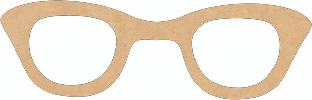 Wooden Woman's Glasses Cutout, Unfinished Craft DIY Shape