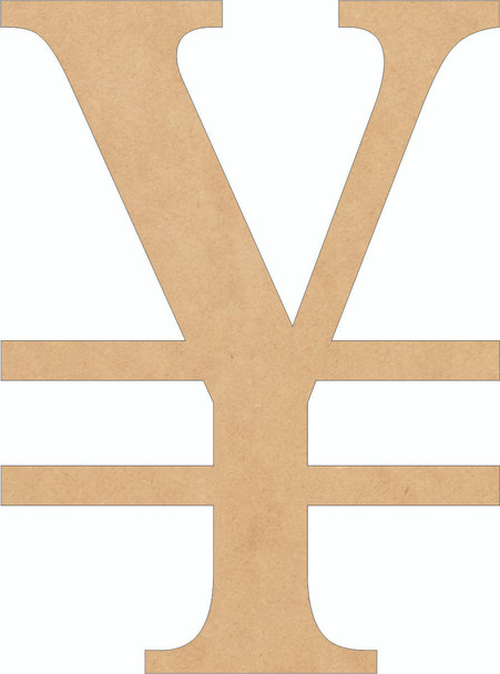 Wood Yen Money Cutout, Unpainted Wooden Yen Shape, Craft