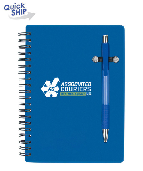 Blue Spiral Notebook and Pen Set