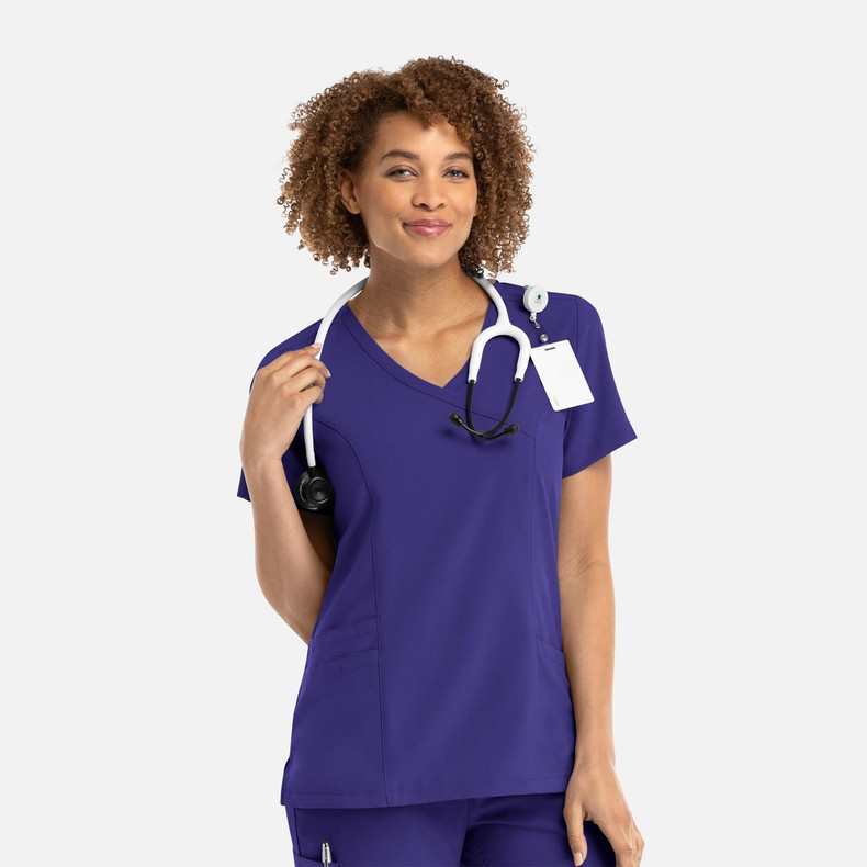  Momentum Mock Wrap Top - Grape 