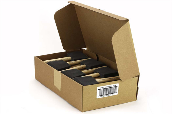 Jen Poly 3" Foam Brushes Box of 36