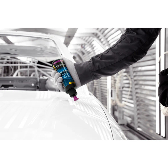 Mirka Polarshine 12 automotive detailing compound on car hood