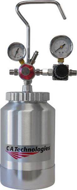 Aluminum spray gun remote pressure pot with Dual Regulators