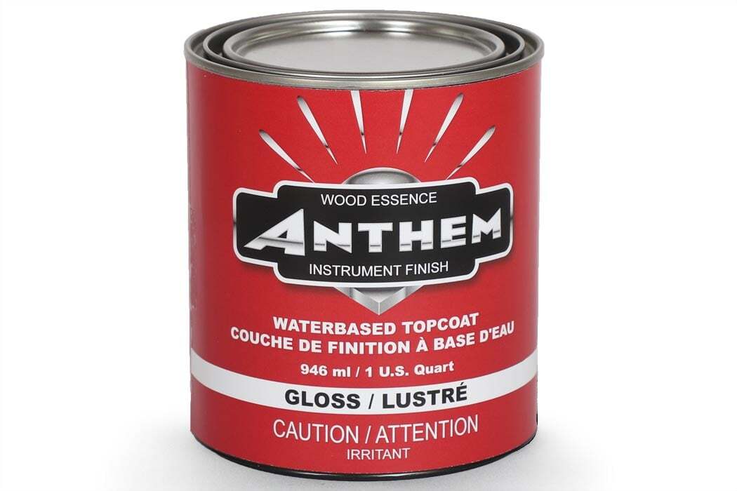 Anthem water-based gloss instrument finish topcoat quart can