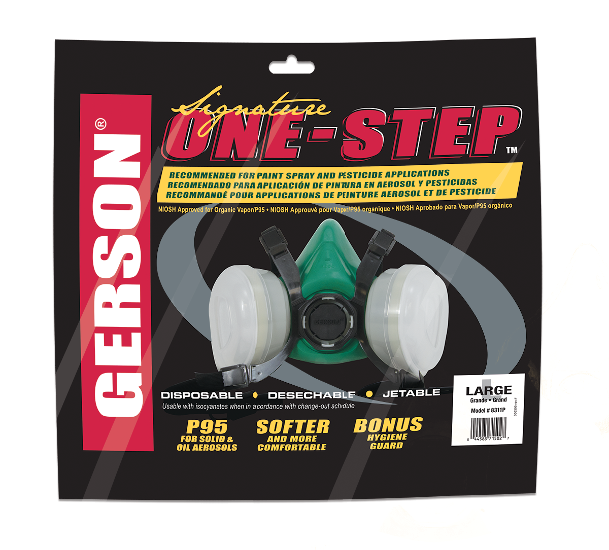 Gerson Respirator Supplied in reseable foil storage bag.