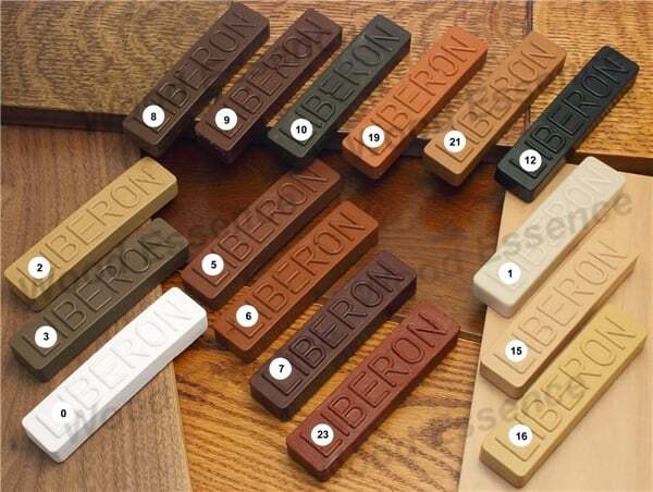 Liberon wax filler sticks wood repair color samples