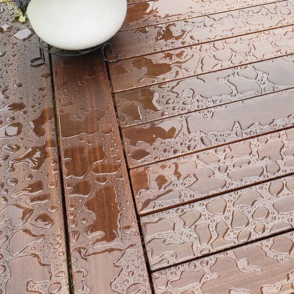 Osmo Decking Oil protecting a wooden deck