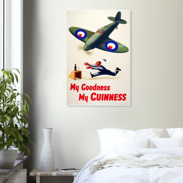 My Goodness My Guinness - Plane - Vintage Advertising Poster - Beer and Wine