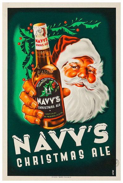 Navy's Christmas Ale - Christmas Holiday Beer Wine Poster Advertisement