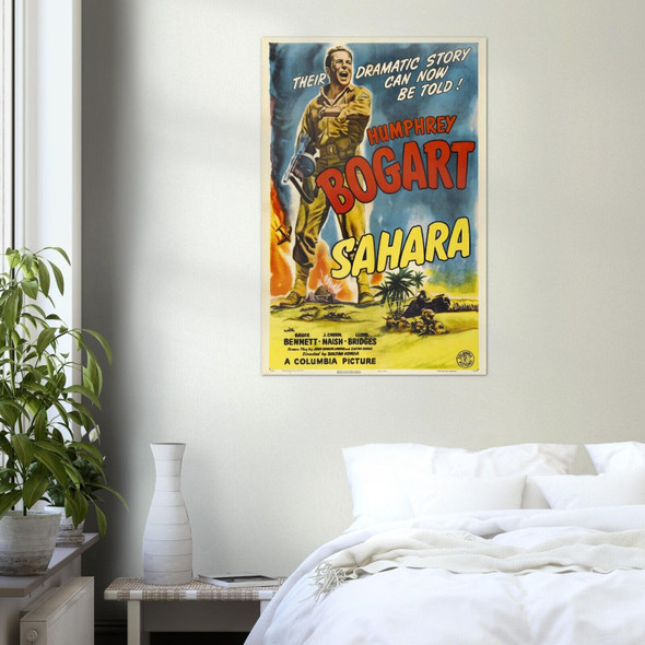 Sahara - Vintage Movie Poster - Humphrey Bogart - WW2
