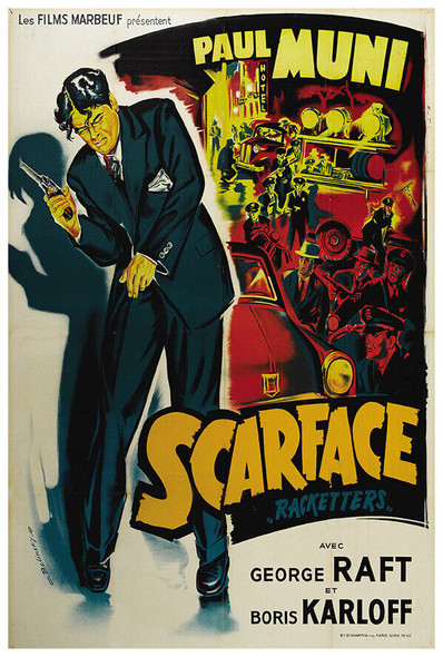 Scarface - 1932 - US Release Version - Vintage Classic Movie Poster