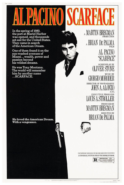 Scarface - Al Pacino - US Version #1 - Vintage Classic Movie Poster