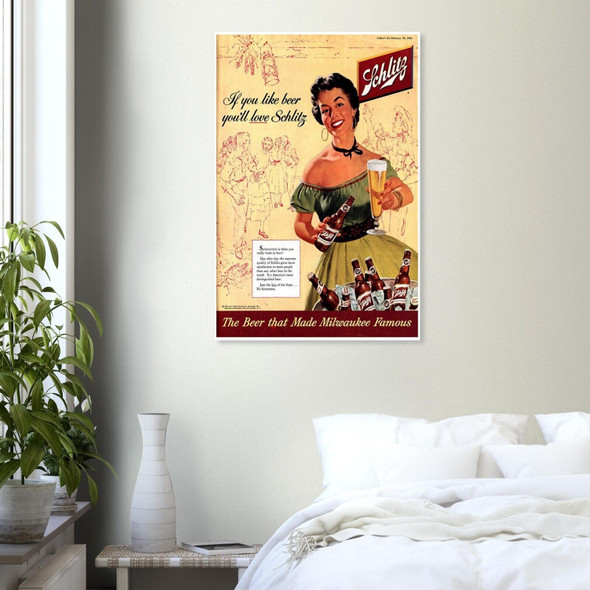 Schlitz Beer - Vintage Advertising Poster - Beer and Wine Print, Wall Art
