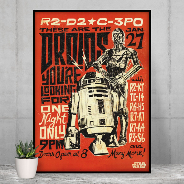 Star Wars Poster - C-3PO R2-D2 Droids - Movie Concert Posters