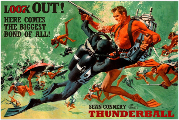 Thunderball - James Bond 007 Movie Poster - Sean Connery - Alternate Version