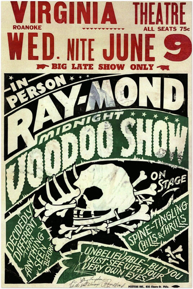 Vintage Magician Poster – Ray-Mond Voodoo Show – Magic themed Wall Art Print