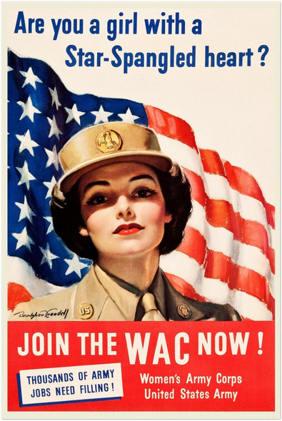 WAC - Women Army Corp - WW2 Vintage Poster - World War 2 Poster