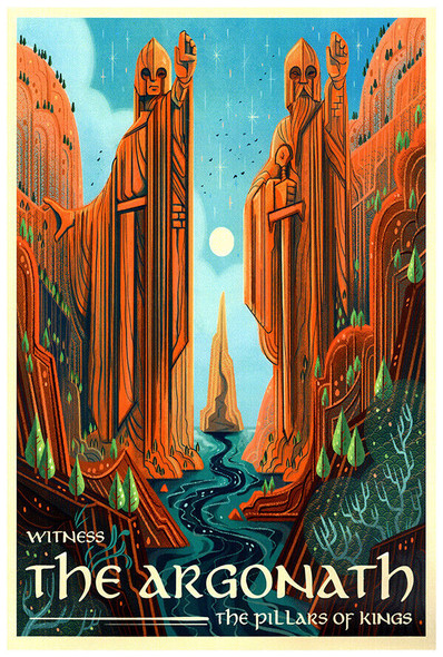 Witness the Argonath  - Lord of the Rings Poster- The Hobbit - Travel Print