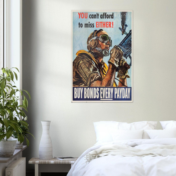 You Can't Afford to Miss Either  - WW2 Vintage Poster - World War 2 poster