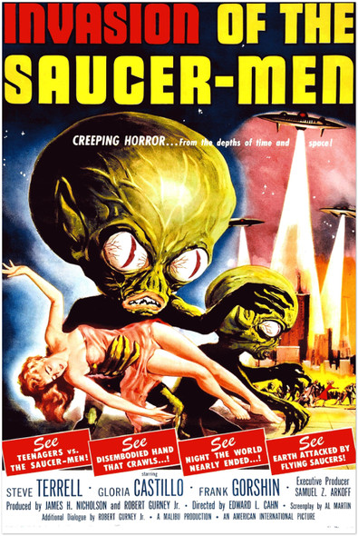 Invasion of the Saucer Men  - Vintage Horror Movie Poster