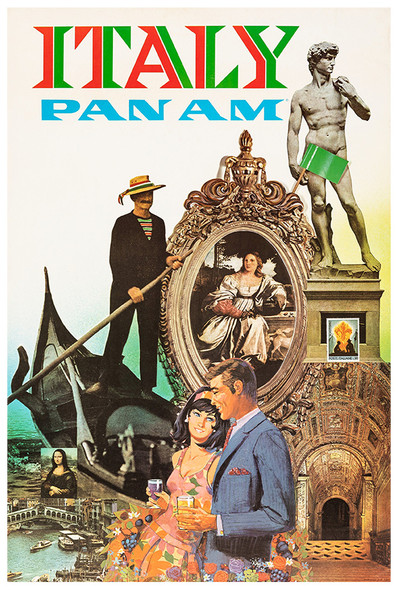Pan American Airlines - Pan Am - Italy #2 - 1960s - Vintage Travel Poster