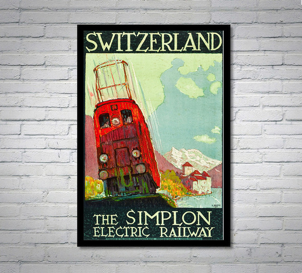 Electric Railway - Switzerland - Vintage Travel Poster