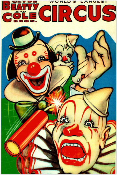 Circus, Clown, Carnivals Clyde, Beatty and Cole Circus Poster Vintage #1