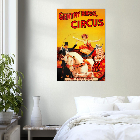 Circus, Clown, Carnivals Gentry Brothers Circus Print, Wall Art, Vintage Poster