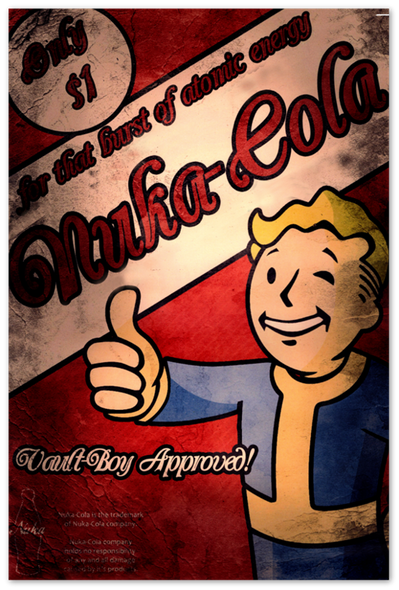 Fallout Poster Vault Boy Nuka Cola Video Game Poster Gaming Fallout