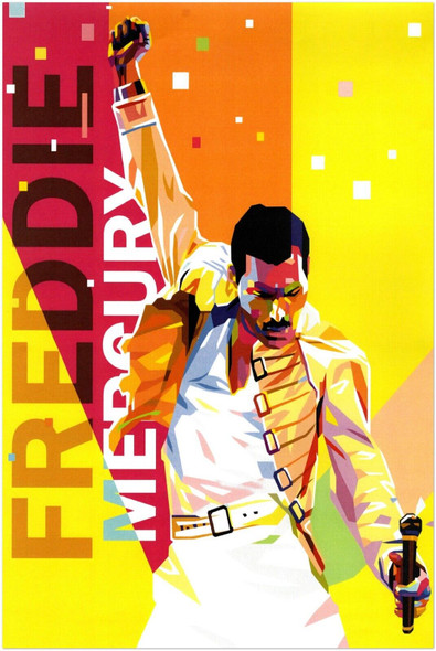 Freddie Mercury - Queen Band Poster - Music Print, Rock Wall Art