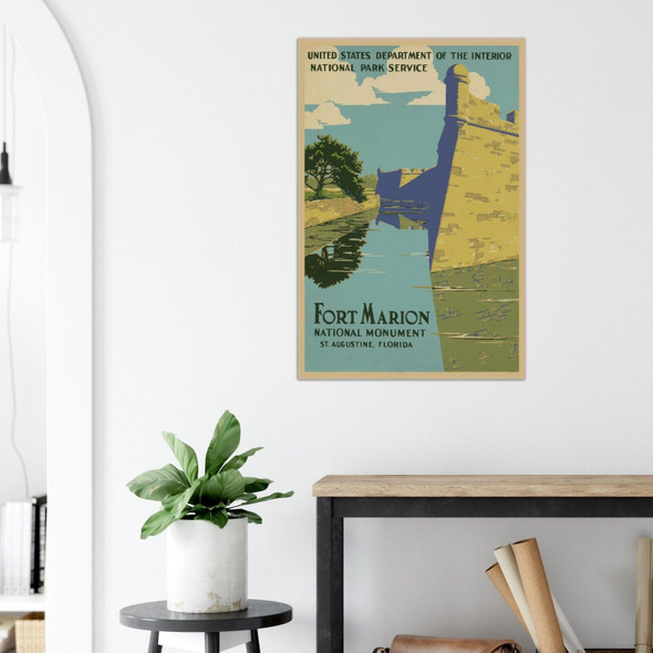 Ft Marion - St. Augustine - National Park Poster - Florida Vintage Wall Print