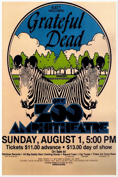 Grateful Dead - Zoo Amphitheater - Vintage Concert Poster