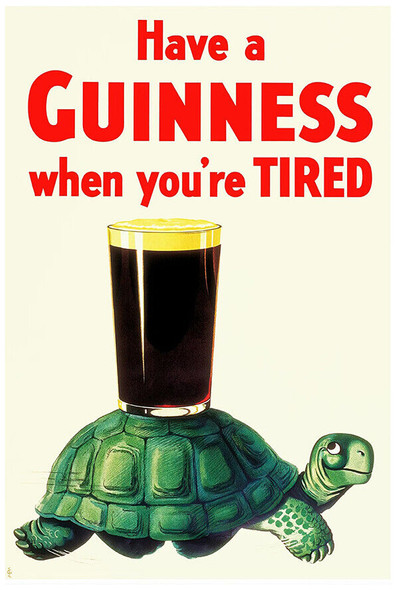 Have a Guinness - Turtle - Vintage Advertising Poster - Beer and Wine Print