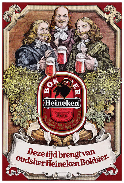 Heineken Bock Beer- Vintage Advertising Poster - Beer and Wine Print, Wall Art