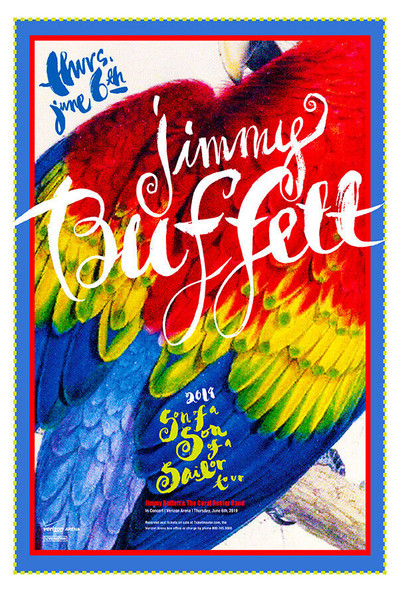 Jimmy Buffett and the Coral Reefers - Little Rock - Tour 2019 - Concert Poster